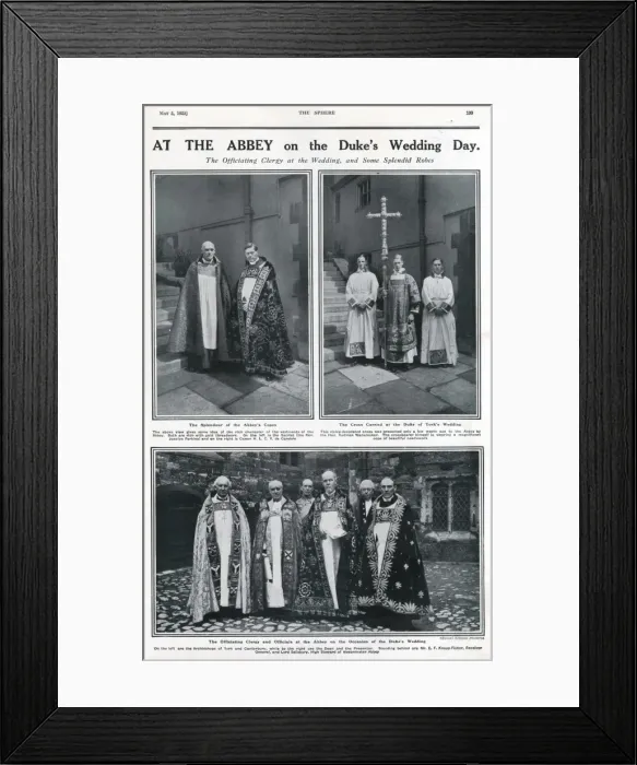 Framed Print : Officiating clergy at the Royal wedding, 1923 Framed Print : Officiating clergy at the Royal wedding, 1923