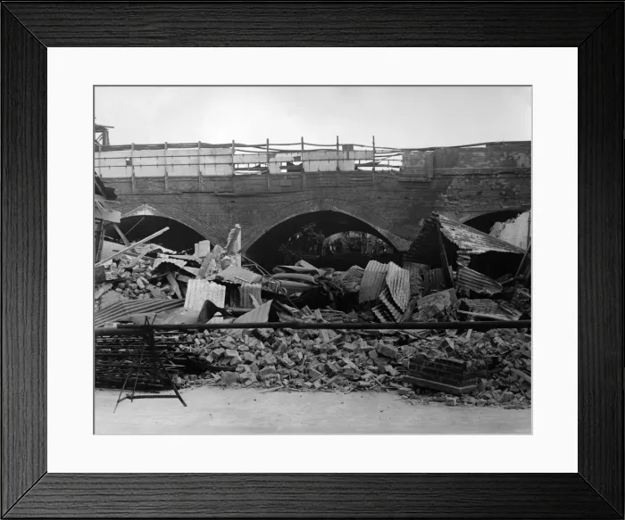 Framed Print : Wartime bomb damage, Lambeth, south east London Framed Print : Wartime bomb damage, Lambeth, south east London