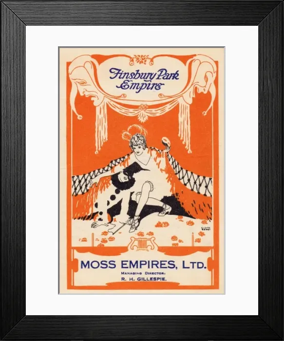 Framed Print : Programme cover for the Moss Empire chain, 1926 Framed Print : Programme cover for the Moss Empire chain, 1926