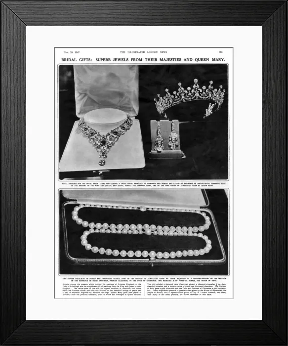 Framed Print : Royal Wedding 1947 - bridal gifts Framed Print : Royal Wedding 1947 - bridal gifts