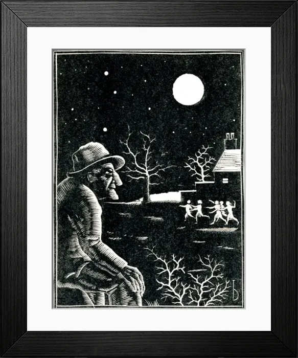 Framed Print : Elderly man in the moonlight Framed Print : Elderly man in the moonlight