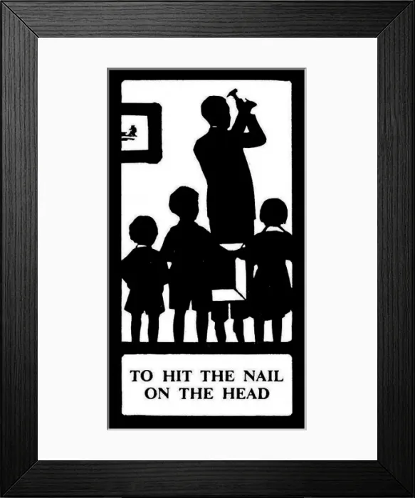 Framed Print : Silhouette, To Hit the Nail on the Head Framed Print : Silhouette, To Hit the Nail on the Head