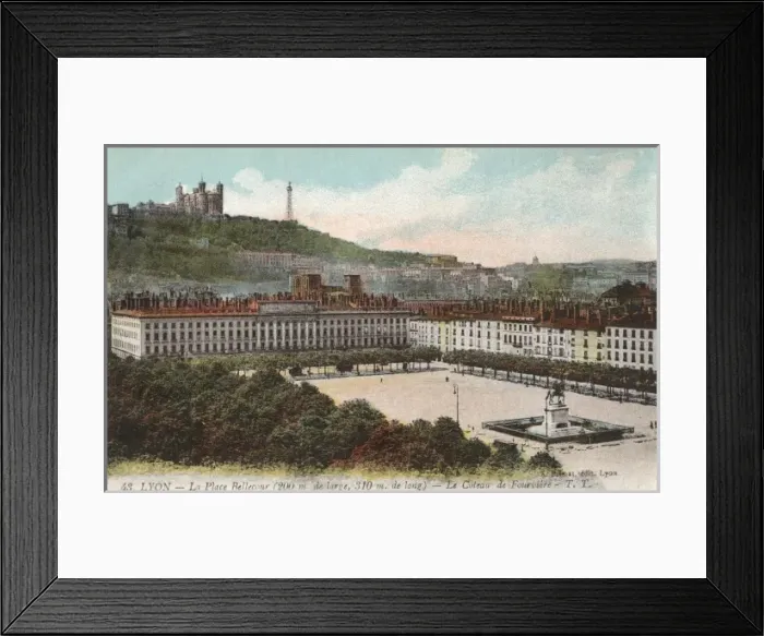 Framed Print : Lyon, France - Place Bellecour with the Fourviere Hill Framed Print : Lyon, France - Place Bellecour with the Fourviere Hill