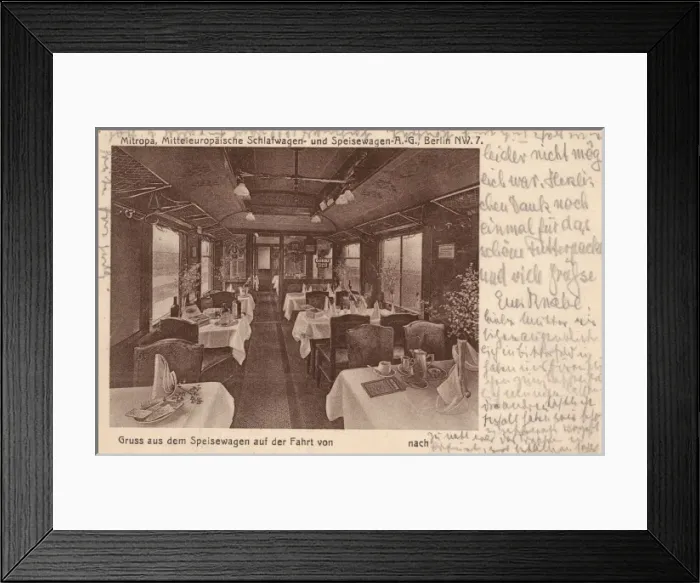 Framed Print : Dining Car - German Railway Framed Print : Dining Car - German Railway