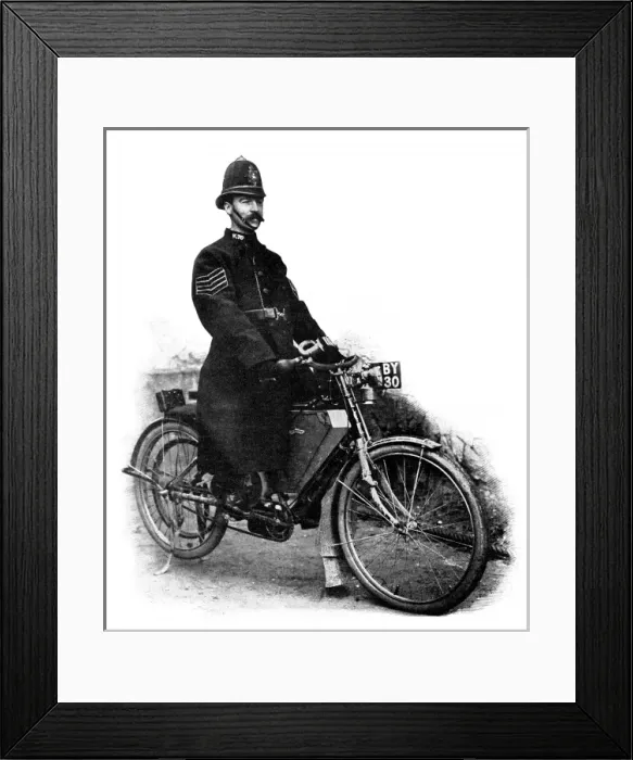 Framed Print : Police motorcyclist, 1904 Framed Print : Police motorcyclist, 1904