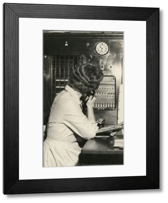 Framed Print : Metropolitan Police telephone operator, Z Division Framed Print : Metropolitan Police telephone operator, Z Division