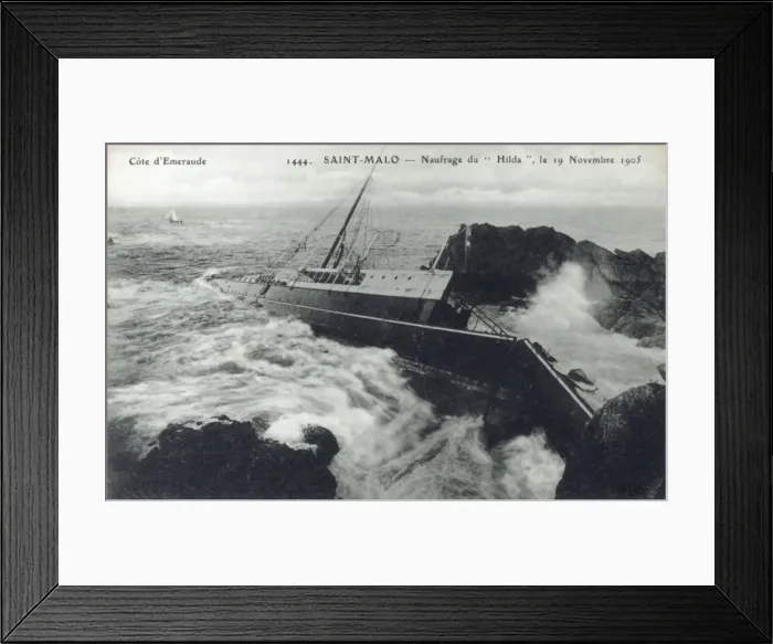 Framed Print : Shipwreck of the Hilda - St Malo Framed Print : Shipwreck of the Hilda - St Malo