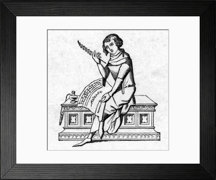 Framed Print : French trouveur - 14th century musician Framed Print : French trouveur - 14th century musician