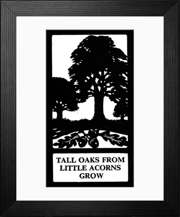Framed Print : Silhouette, Tall Oaks from Little Acorns Grow Framed Print : Silhouette, Tall Oaks from Little Acorns Grow