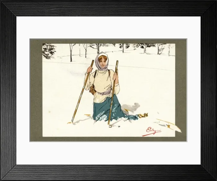 Framed Print : Lady Swiss Skier Framed Print : Lady Swiss Skier