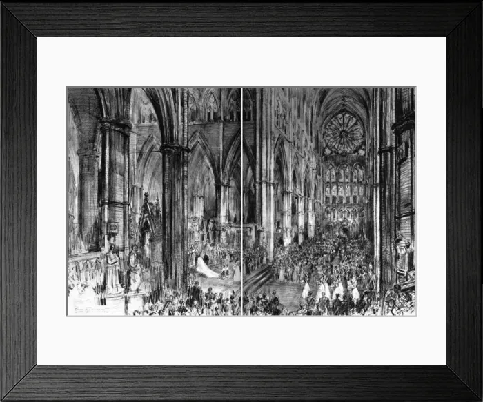 Framed Print : Royal Wedding 1947 - Westminster Abbey Framed Print : Royal Wedding 1947 - Westminster Abbey