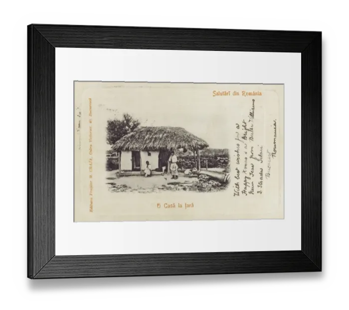 Framed Print : A Romanian cottage and occupants Framed Print : A Romanian cottage and occupants