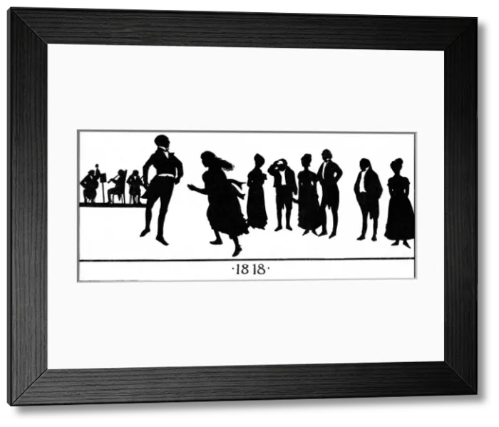 Framed Print : Silhouette of a 19th century dance Framed Print : Silhouette of a 19th century dance