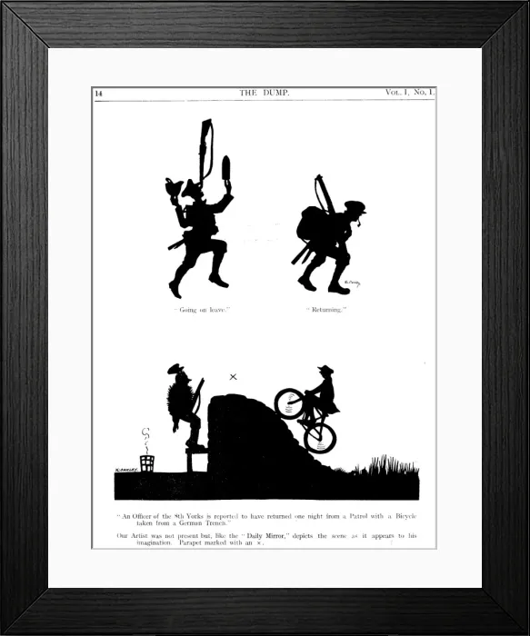 Framed Print : Comic wartime scenes on the Western Front Framed Print : Comic wartime scenes on the Western Front