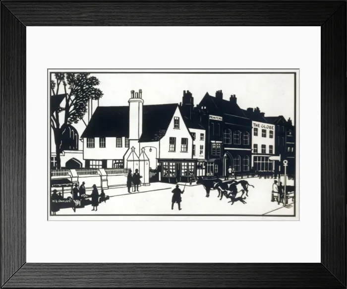 Framed Print : Silhouette of a street scene Framed Print : Silhouette of a street scene