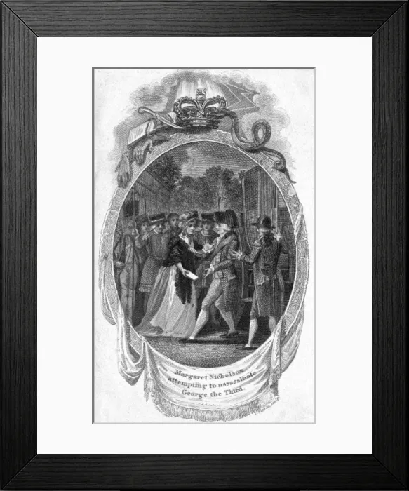 Framed Print : Margaret Nicholson attempts to assassinate the king Framed Print : Margaret Nicholson attempts to assassinate the king