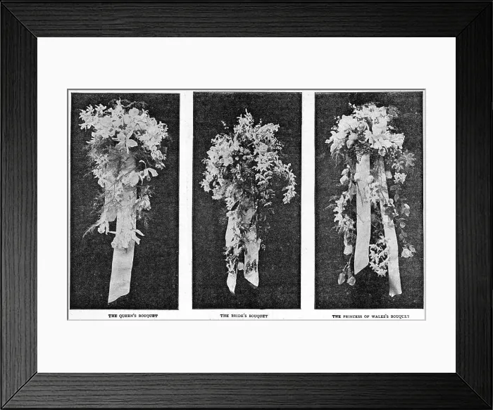 Framed Print : Royal wedding 1893 - the wedding bouquets Framed Print : Royal wedding 1893 - the wedding bouquets