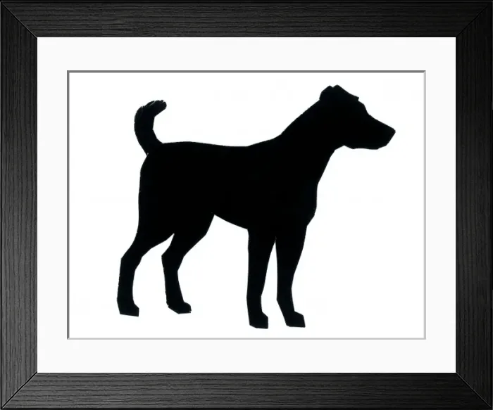 Framed Print : Silhouette of a dog standing still Framed Print : Silhouette of a dog standing still