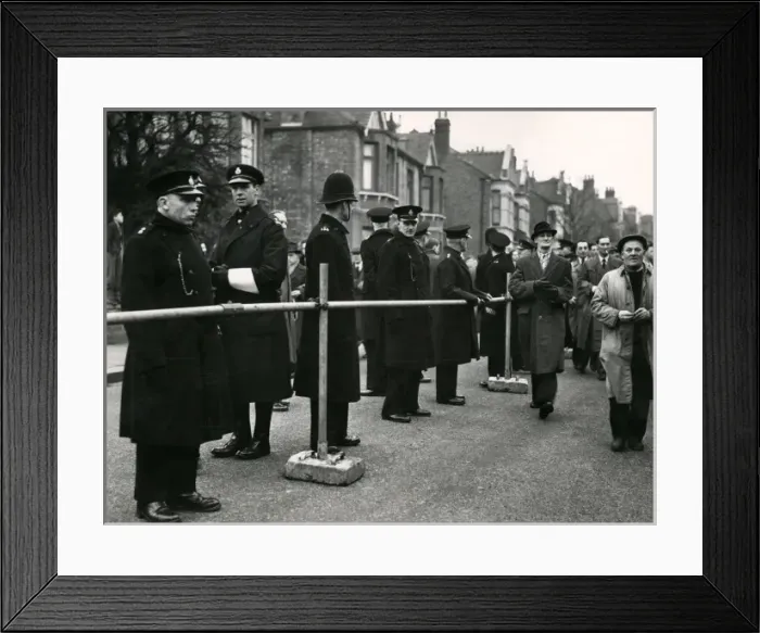 Framed Print : Metropolitan Police B Division on duty for football match Framed Print : Metropolitan Police B Division on duty for football match