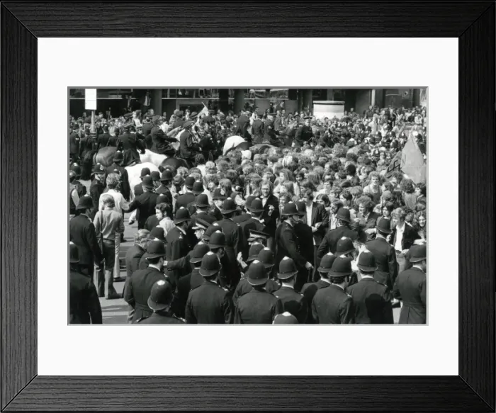 Framed Print : Police and anti-fascist demonstrators, Central London Framed Print : Police and anti-fascist demonstrators, Central London