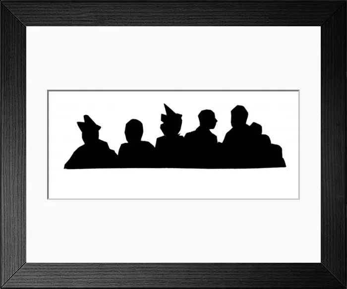 Framed Print : Silhouette of five people Framed Print : Silhouette of five people