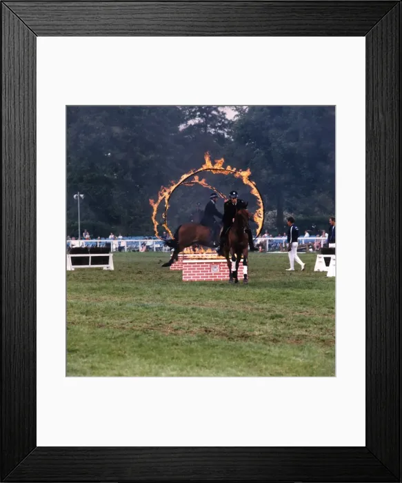 Framed Print : Metropolitan Police officers at showjumping event Framed Print : Metropolitan Police officers at showjumping event