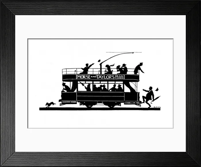 Framed Print : Silhouette of people on a tram Framed Print : Silhouette of people on a tram
