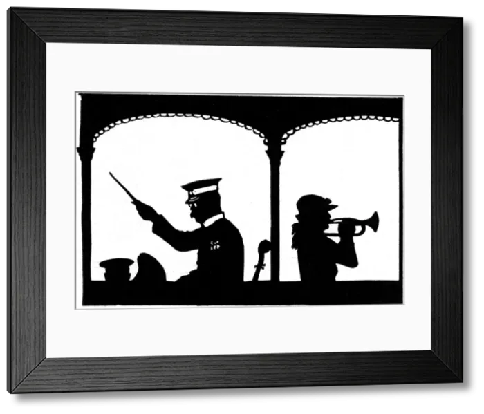 Framed Print : Silhouette of conductor and musicians Framed Print : Silhouette of conductor and musicians