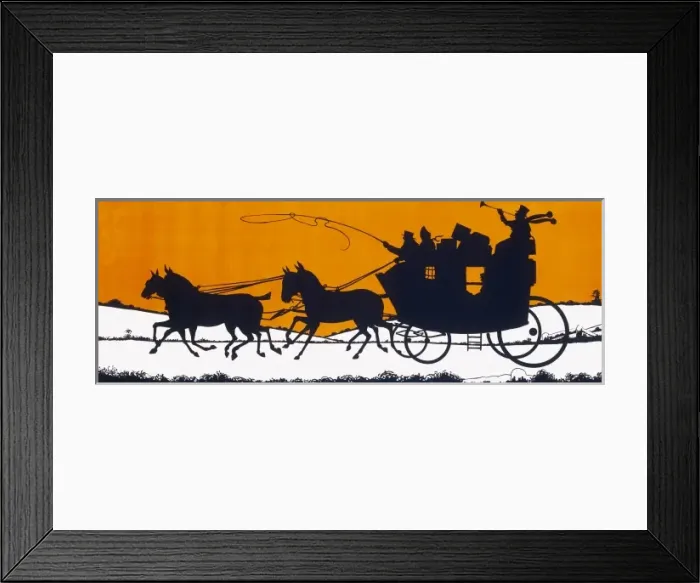 Framed Print : Decorative Christmas frieze - coach and horses Framed Print : Decorative Christmas frieze - coach and horses