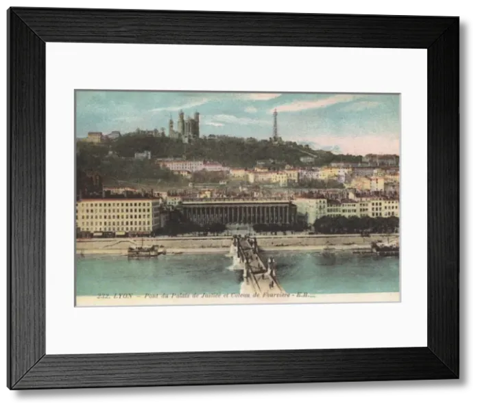 Framed Print : Lyon, The Palace of Justice Bridge and Fourviere Hill Framed Print : Lyon, The Palace of Justice Bridge and Fourviere Hill