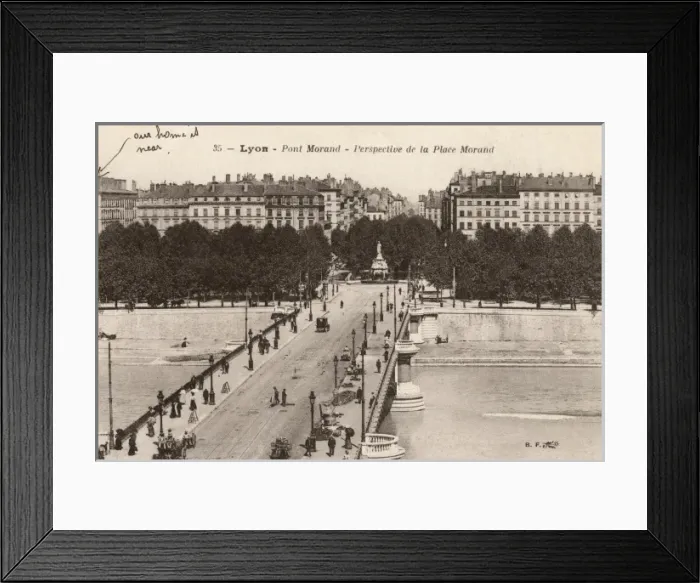 Framed Print : Lyon - Morand Bridge - Looking toward Place Morand Framed Print : Lyon - Morand Bridge - Looking toward Place Morand