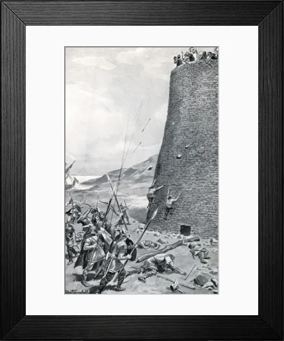 Framed Print : Vikings attack tower Framed Print : Vikings attack tower
