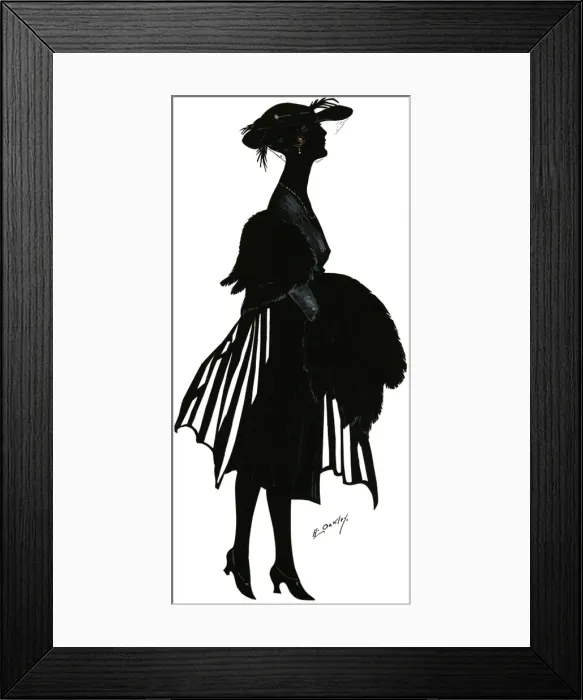 Framed Print : Silhouette of a fashionable woman Framed Print : Silhouette of a fashionable woman