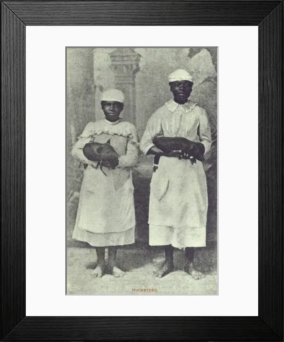 Framed Print : Barbadian Women selling piglets Framed Print : Barbadian Women selling piglets