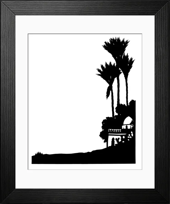 Framed Print : Silhouette of a Middle Eastern scene Framed Print : Silhouette of a Middle Eastern scene