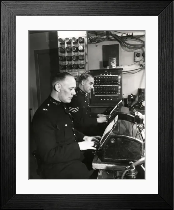 Framed Print : Two Metropolitan Police telegraph operators Framed Print : Two Metropolitan Police telegraph operators
