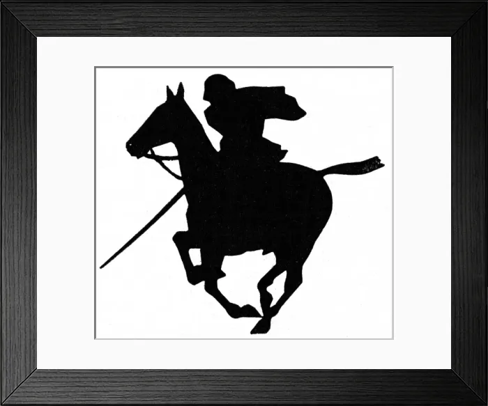 Framed Print : Silhouette of horse and rider, Royal Tournament Framed Print : Silhouette of horse and rider, Royal Tournament