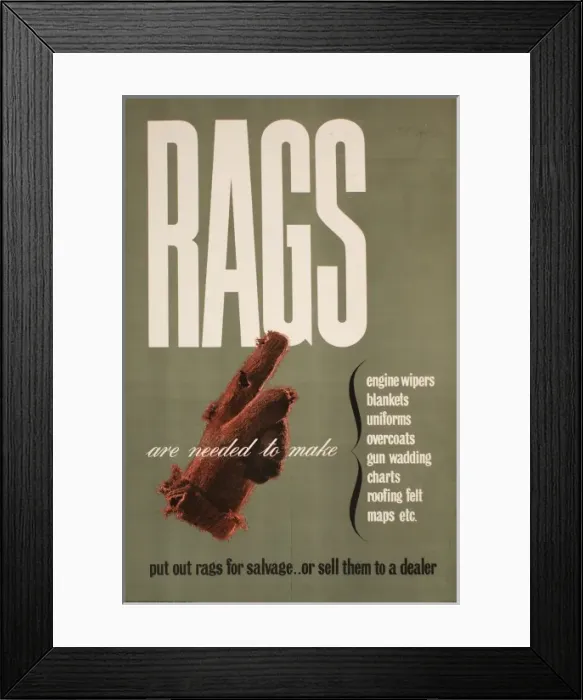 Framed Print : Poster requesting Rags for salvage Framed Print : Poster requesting Rags for salvage