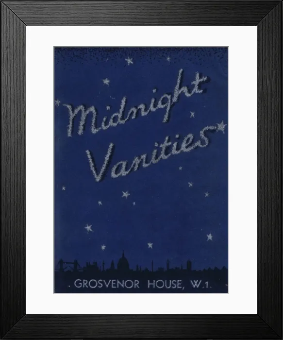 Framed Print : Programme for Midnight Vanities at the Grosvenor Framed Print : Programme for Midnight Vanities at the Grosvenor