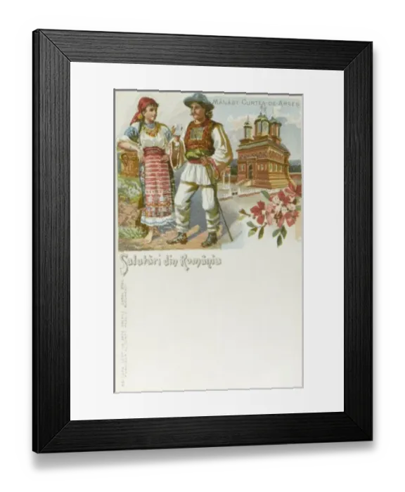 Framed Print : Romanian Countryfolk and Curtea de Arges Framed Print : Romanian Countryfolk and Curtea de Arges