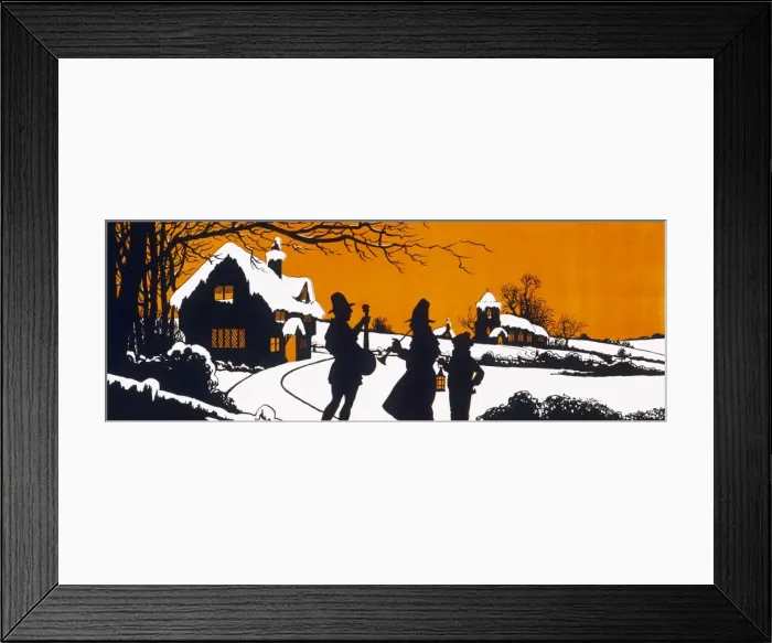 Framed Print : Decorative Christmas frieze - Christmas minstrels Framed Print : Decorative Christmas frieze - Christmas minstrels