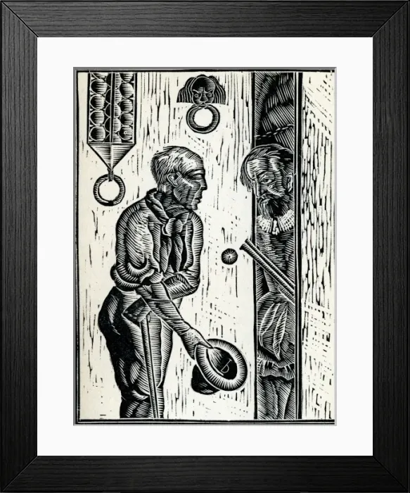 Framed Print : Two men at a door Framed Print : Two men at a door