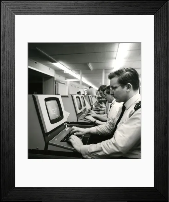 Framed Print : Metropolitan Police vehicle database, London