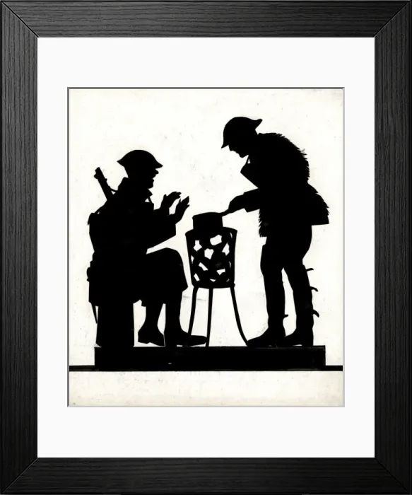 Framed Print : Silhouette of two soldiers Framed Print : Silhouette of two soldiers