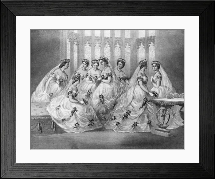 Framed Print : Royal wedding 1863 - Bridesmaids Framed Print : Royal wedding 1863 - Bridesmaids
