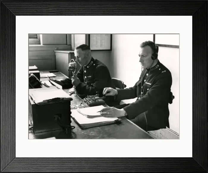 Framed Print : Two Morse Code operators, Metropolitan Police Framed Print : Two Morse Code operators, Metropolitan Police