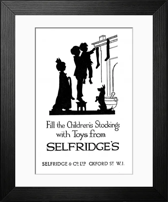 Framed Print : Advertisement for Selfridges toys for Christmas Framed Print : Advertisement for Selfridges toys for Christmas