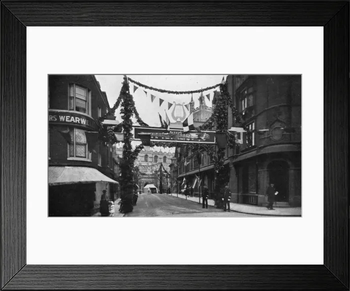 Framed Print : College Street, Gloucester, during the Three Choirs Festival Framed Print : College Street, Gloucester, during the Three Choirs Festival