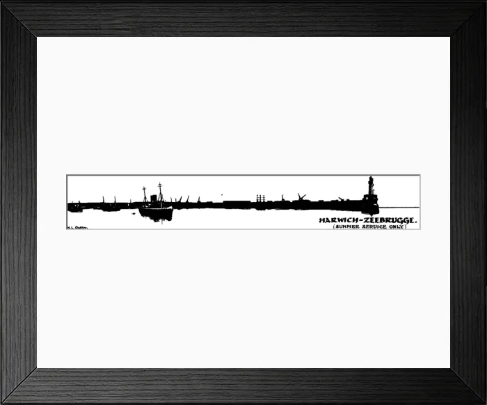 Framed Print : Silhouette of Harwich to Zeebrugge shipping Framed Print : Silhouette of Harwich to Zeebrugge shipping