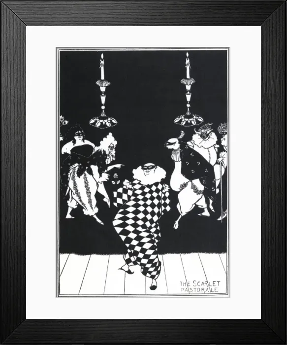 Framed Print : The Scarlet Pastorale by Aubrey Beardsley Framed Print : The Scarlet Pastorale by Aubrey Beardsley